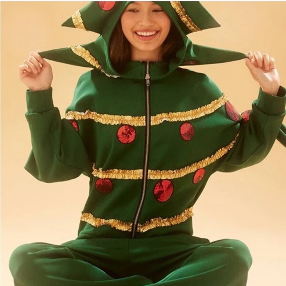 Forever21 Christmas Tree Costume Jumpsuit/romper